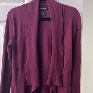 White House Black Market Deep Burgundy Cardigan with pockets